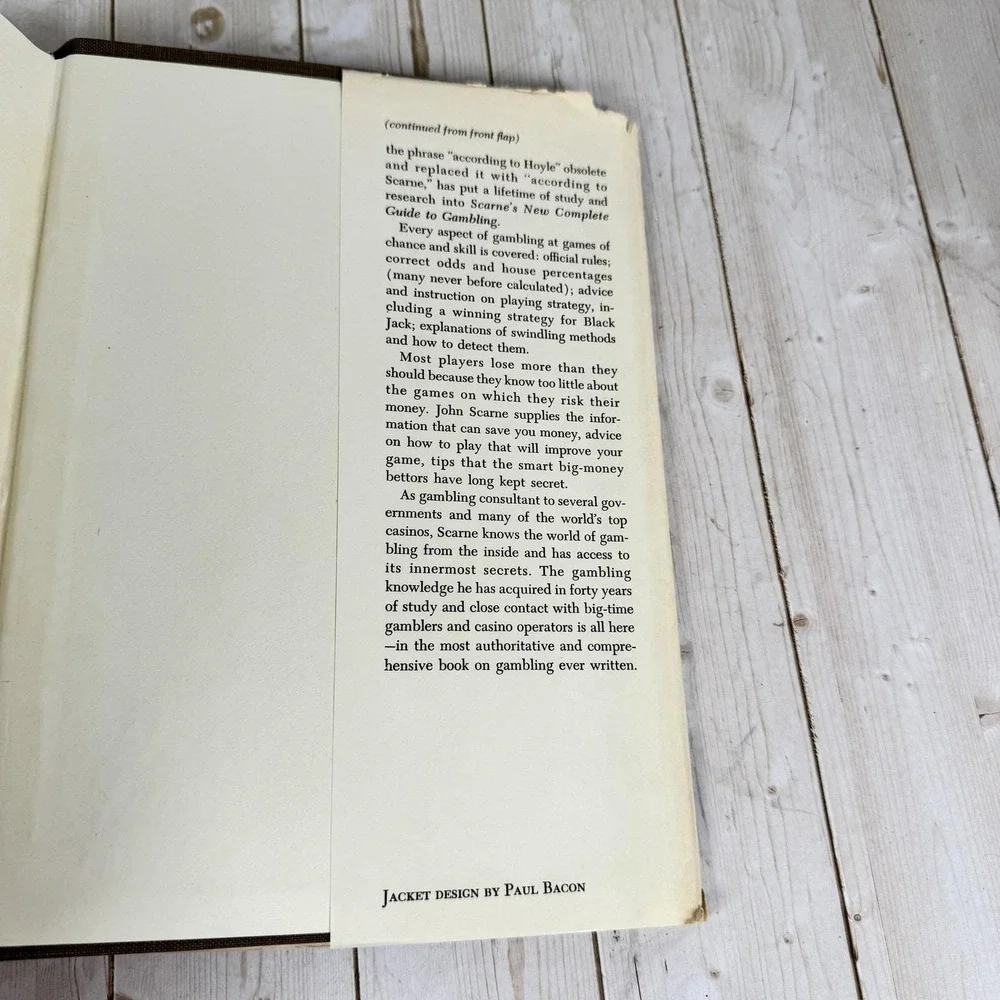 Scarne's New Complete Guide‎ to Gambling by John Scarne 1974 Hardcover Vtg